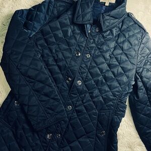 Burberry Quilted Jacket in Navy Blue